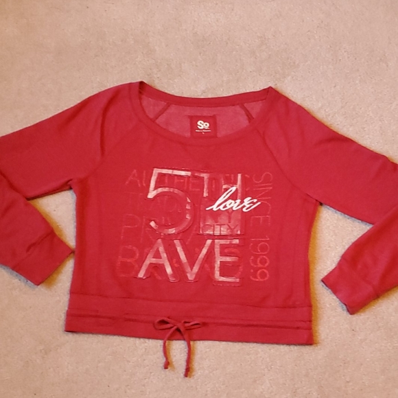 SO size Large red cropped sweatshirt - Picture 4 of 8